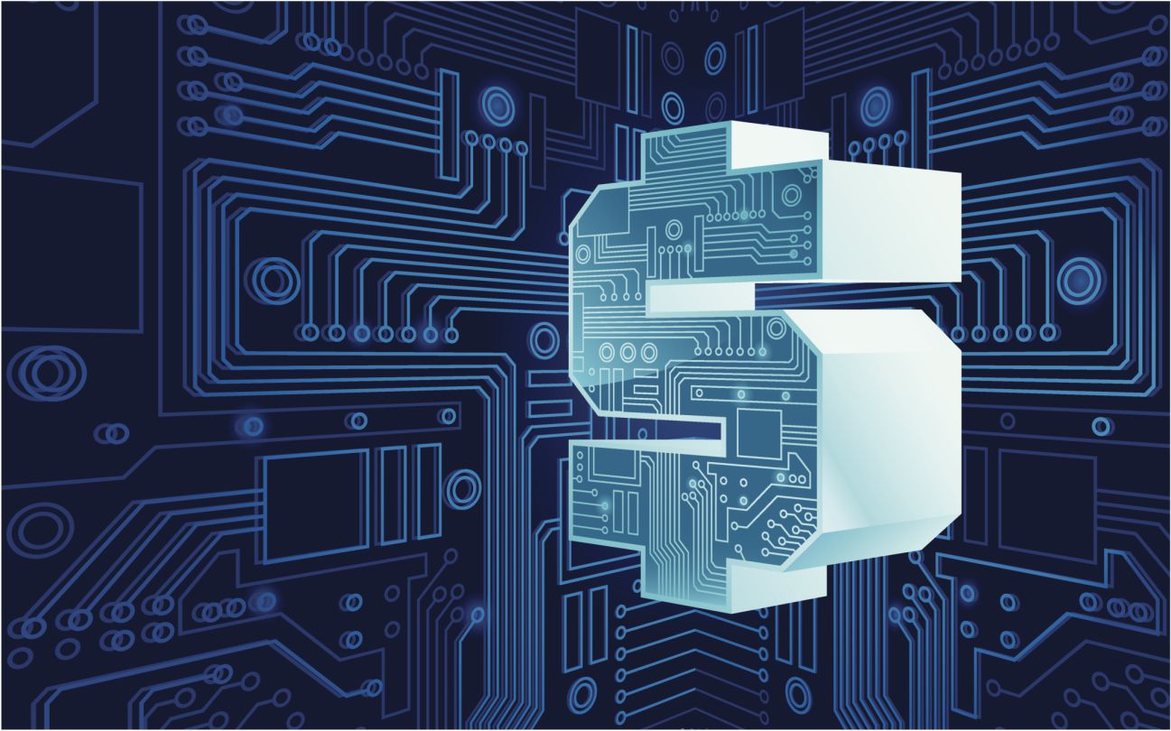 Graphic of a Dollar Sign in front of a blue background