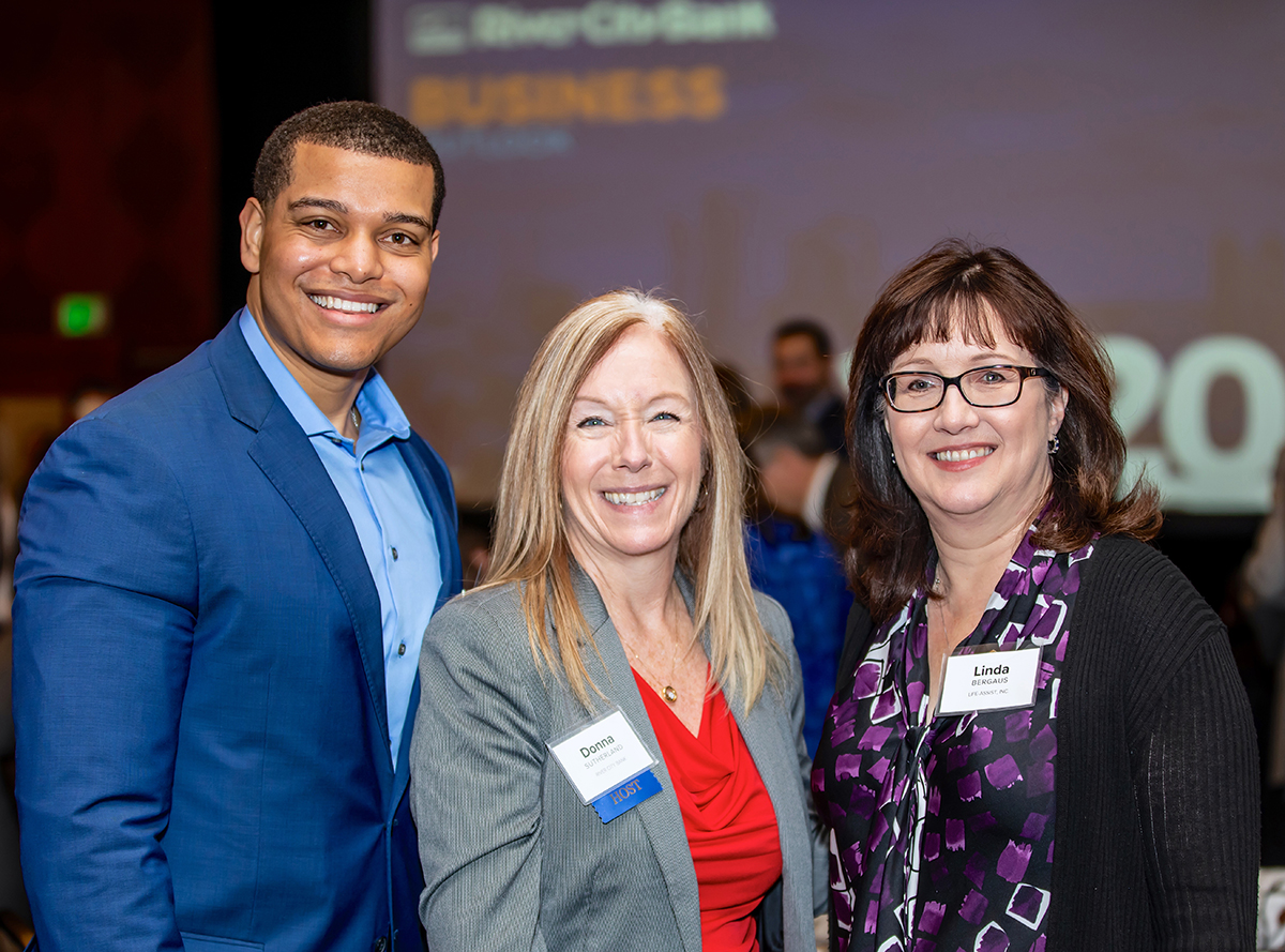Kennard Boutte'-Nears and Linda Bergaus of Life -Assist with River City Bank's Donna Sutherland